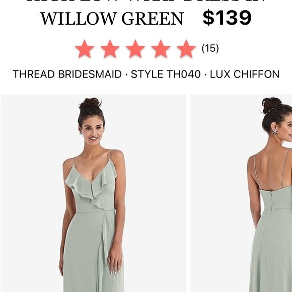 Bridesmaid dress beautiful for special occasion. Flows and light - Picture 2 of 3